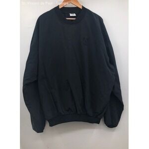 Turfer Black Embroidered Pullover Windbreaker Sweatshirt Vintage USA Made - XXL
